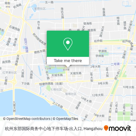 杭州东部国际商务中心地下停车场-出入口 map