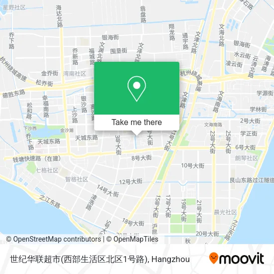 世纪华联超市(西部生活区北区1号路) map