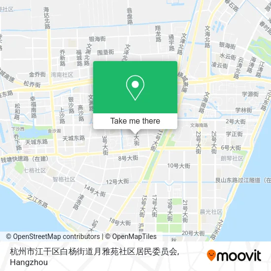 杭州市江干区白杨街道月雅苑社区居民委员会 map