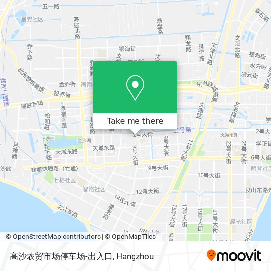 高沙农贸市场停车场-出入口 map