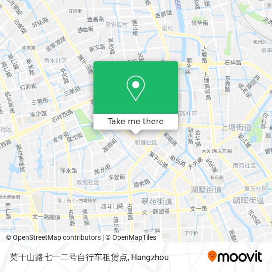 莫干山路七一二号自行车租赁点 map