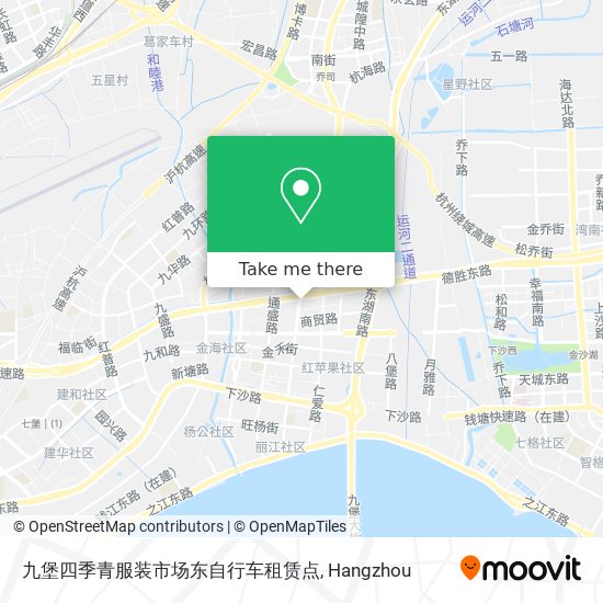 九堡四季青服装市场东自行车租赁点 map