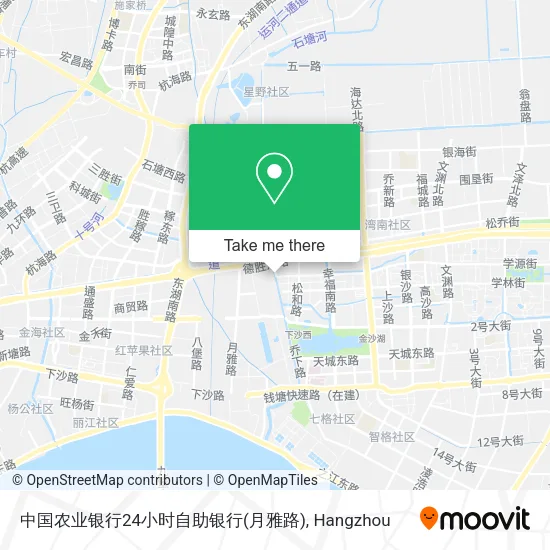 中国农业银行24小时自助银行(月雅路) map