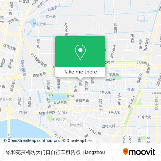 铭和苑探梅坊大门口自行车租赁点 map