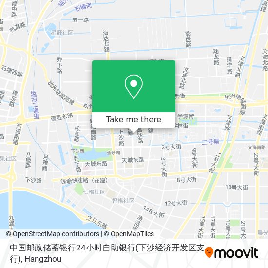 中国邮政储蓄银行24小时自助银行(下沙经济开发区支行) map
