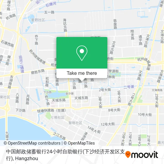 中国邮政储蓄银行24小时自助银行(下沙经济开发区支行) map