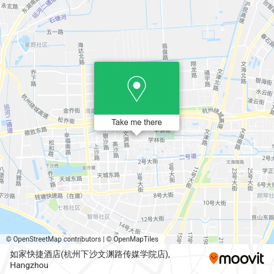如家快捷酒店(杭州下沙文渊路传媒学院店) map