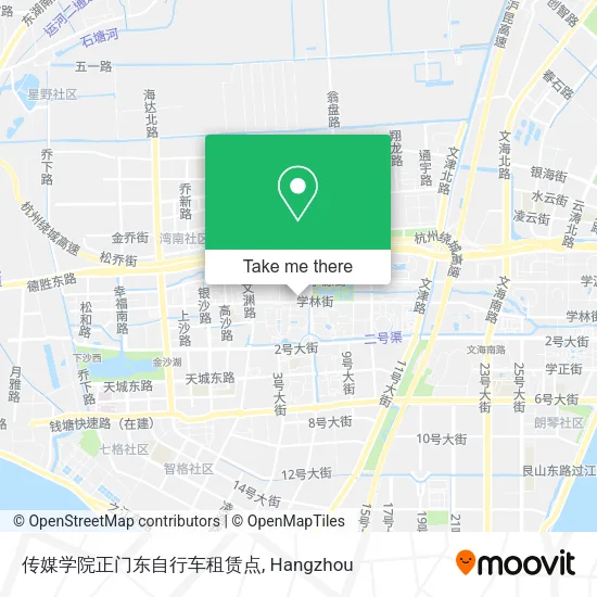 传媒学院正门东自行车租赁点 map