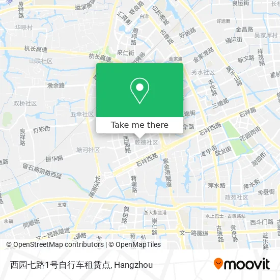 西园七路1号自行车租赁点 map