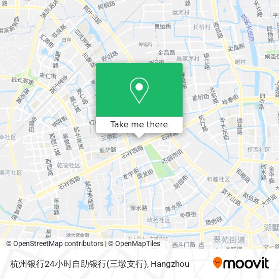 杭州银行24小时自助银行(三墩支行) map