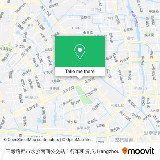 三墩路都市水乡南面公交站自行车租赁点 map