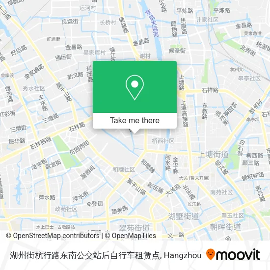 湖州街杭行路东南公交站后自行车租赁点 map