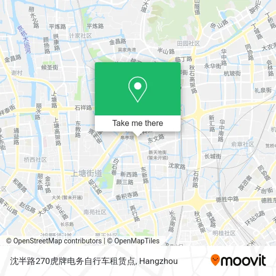 沈半路270虎牌电务自行车租赁点 map