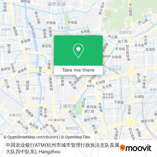 中国农业银行ATM(杭州市城市管理行政执法支队直属大队四中队东) map