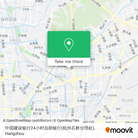 中国建设银行24小时自助银行(杭州石桥分理处) map