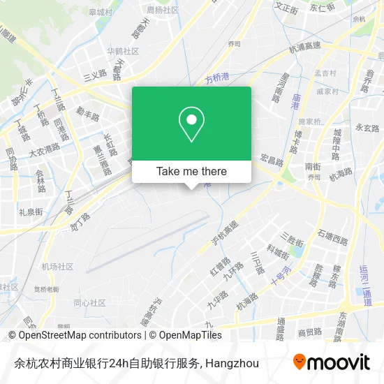 余杭农村商业银行24h自助银行服务 map