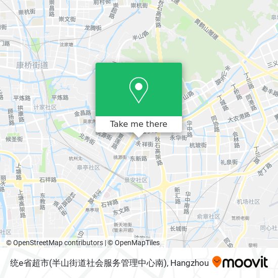 统e省超市(半山街道社会服务管理中心南) map