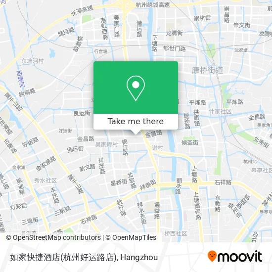 如家快捷酒店(杭州好运路店) map