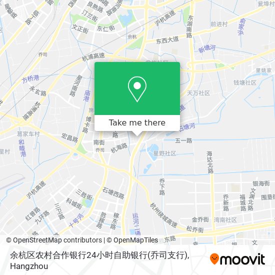 余杭区农村合作银行24小时自助银行(乔司支行) map