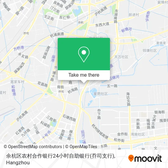余杭区农村合作银行24小时自助银行(乔司支行) map