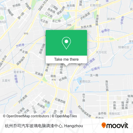 杭州乔司汽车玻璃电脑调漆中心 map