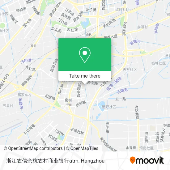 浙江农信余杭农村商业银行atm map