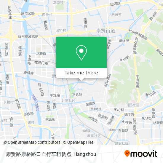 康贤路康桥路口自行车租赁点 map