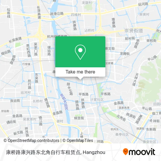康桥路康兴路东北角自行车租赁点 map