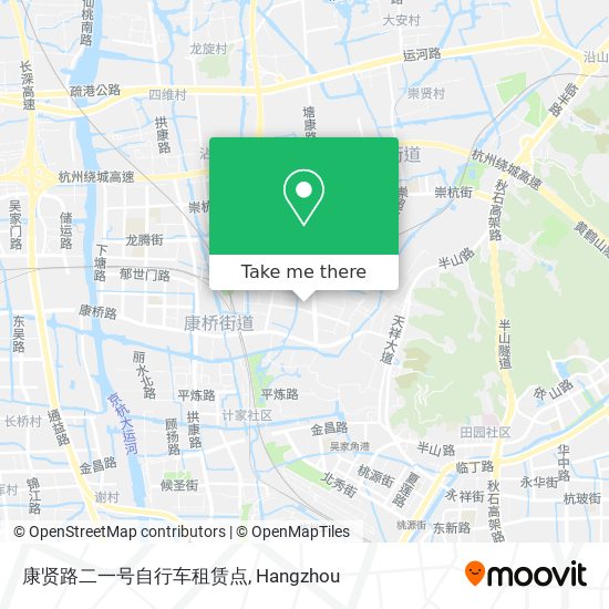 康贤路二一号自行车租赁点 map