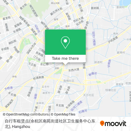 自行车租赁点(余杭区南苑街道社区卫生服务中心东北) map