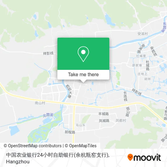 中国农业银行24小时自助银行(余杭瓶窑支行) map