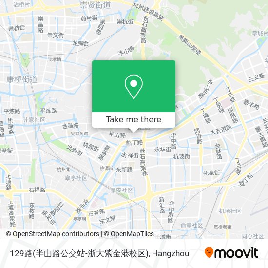 129路(半山路公交站-浙大紫金港校区) map