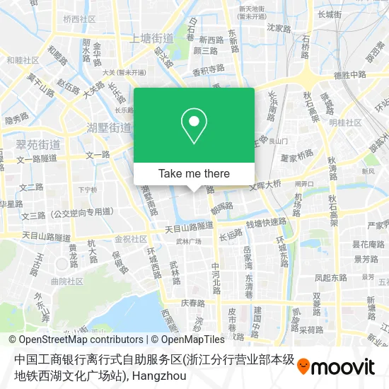 中国工商银行离行式自助服务区(浙江分行营业部本级地铁西湖文化广场站) map