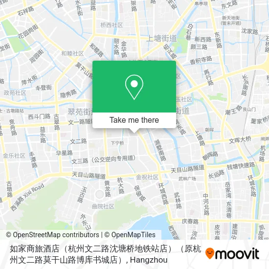 如家商旅酒店（杭州文二路沈塘桥地铁站店）（原杭州文二路莫干山路博库书城店） map
