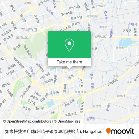 如家快捷酒店(杭州临平银泰城地铁站店) map