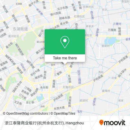 浙江泰隆商业银行(杭州余杭支行) map
