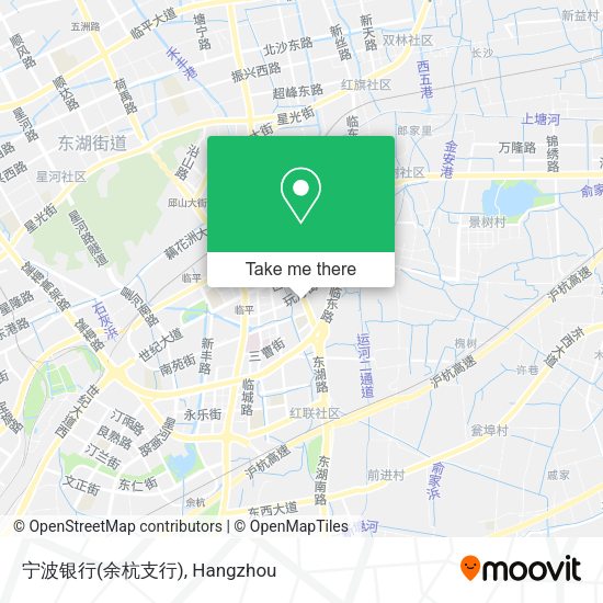 宁波银行(余杭支行) map