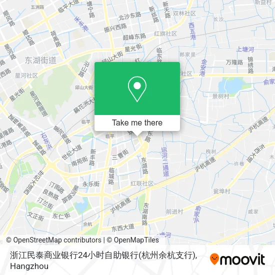 浙江民泰商业银行24小时自助银行(杭州余杭支行) map