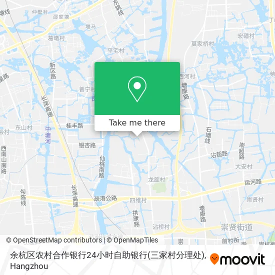 余杭区农村合作银行24小时自助银行(三家村分理处) map