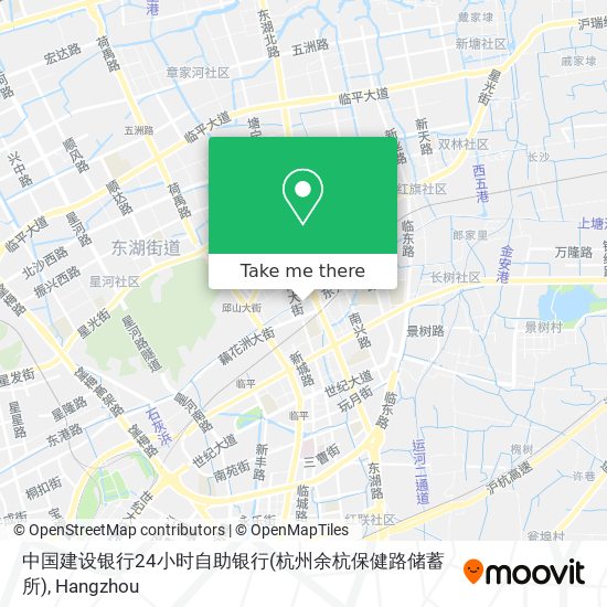 中国建设银行24小时自助银行(杭州余杭保健路储蓄所) map
