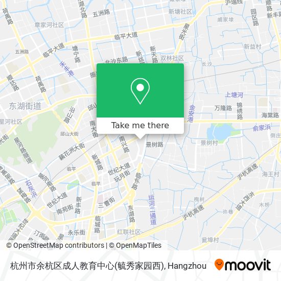 杭州市余杭区成人教育中心(毓秀家园西) map