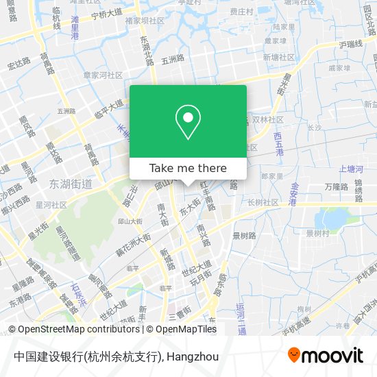 中国建设银行(杭州余杭支行) map