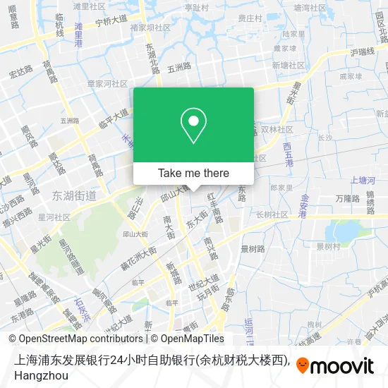 上海浦东发展银行24小时自助银行(余杭财税大楼西) map