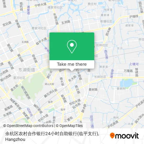 余杭区农村合作银行24小时自助银行(临平支行) map