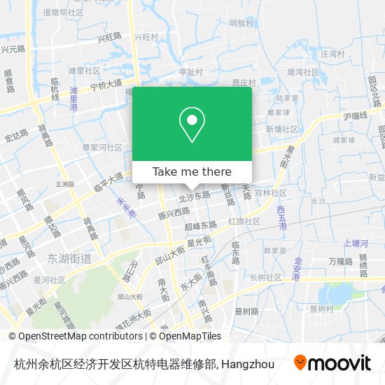 杭州余杭区经济开发区杭特电器维修部 map
