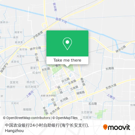 中国农业银行24小时自助银行(海宁长安支行) map