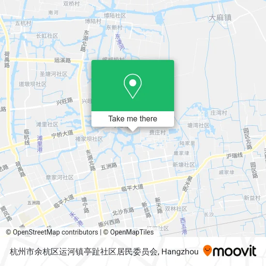 杭州市余杭区运河镇亭趾社区居民委员会 map