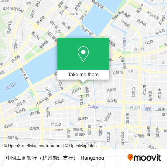 中國工商銀行（杭州錢江支行） map