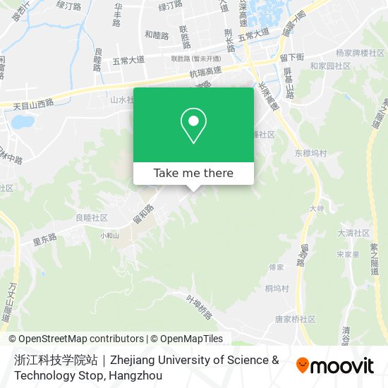 浙江科技学院站｜Zhejiang University of  Science & Technology Stop map