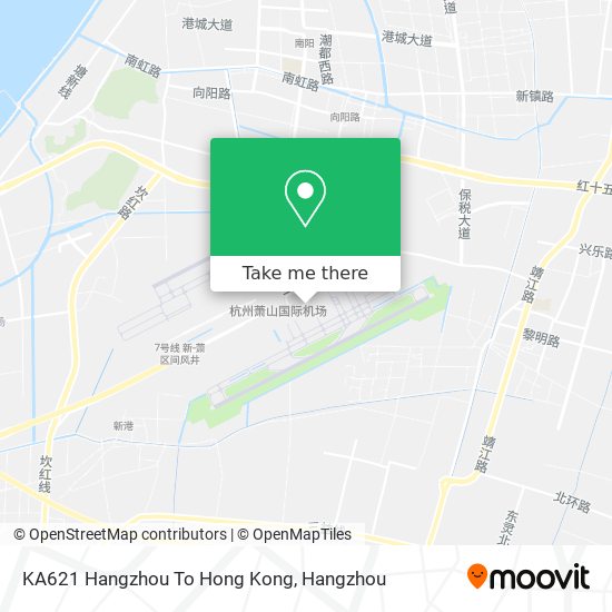 KA621 Hangzhou To Hong Kong map